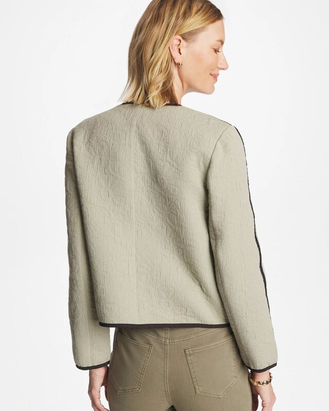 Collarless Quilted Box Jacket - image 3